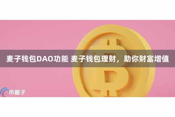 麦子钱包DAO功能 麦子钱包理财,助你财富增值