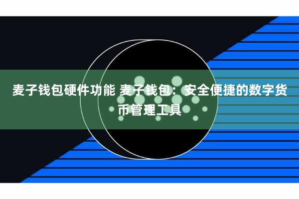 麦子钱包硬件功能 麦子钱包:安全便捷的数字货币管理工具